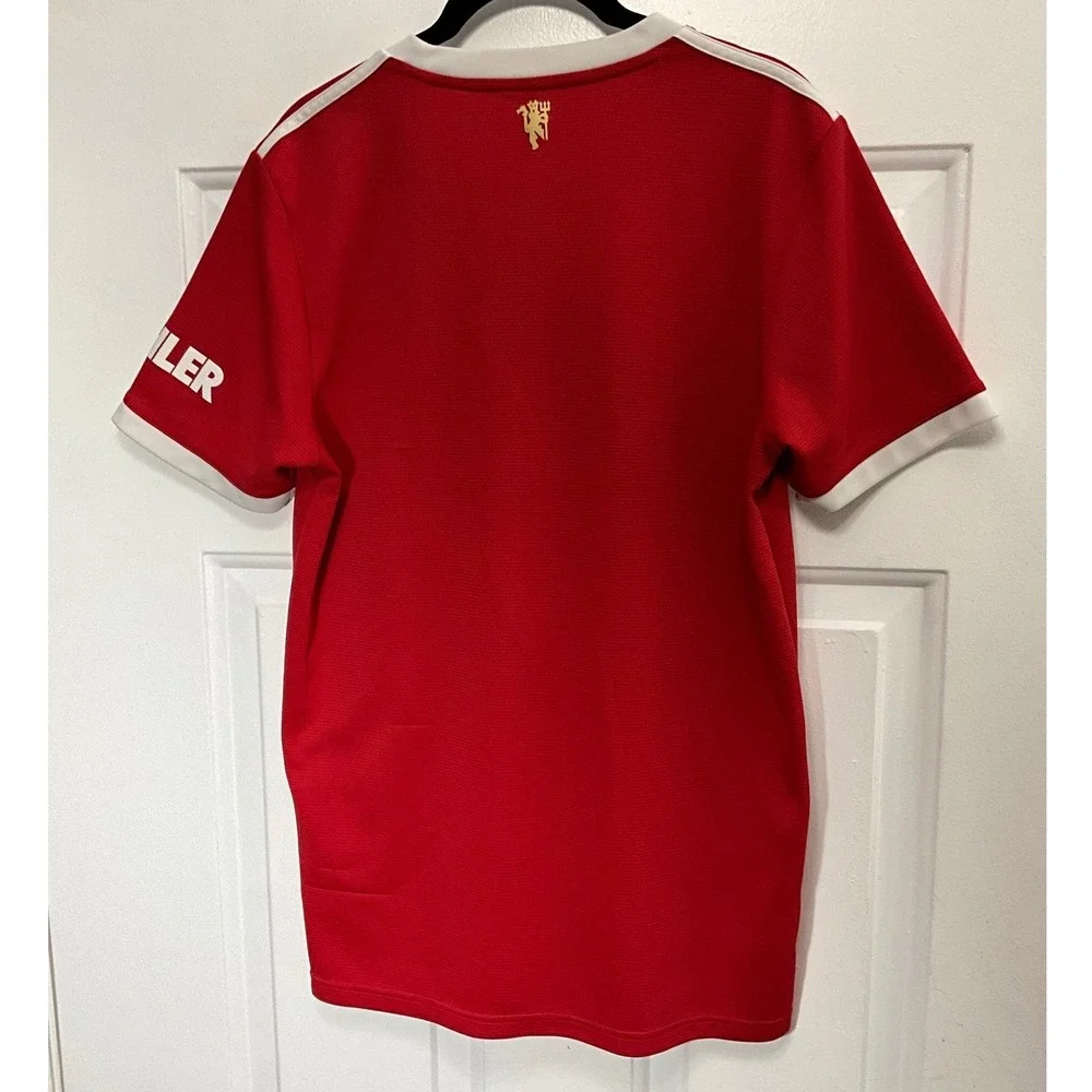 Adidas Manchester United 2021-22 Home Jersey Mens Medium TeamViewer Red Soccer